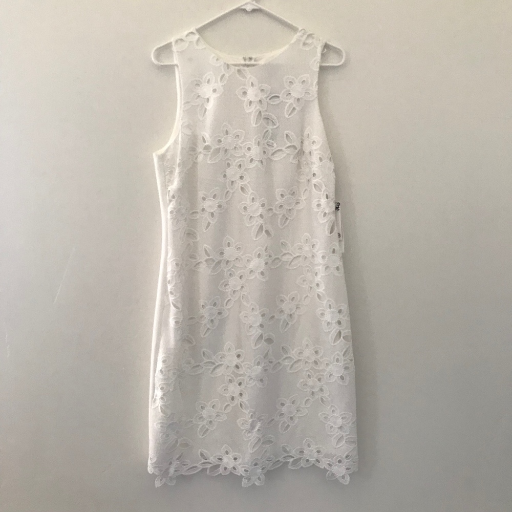 White Knit Detail Dress